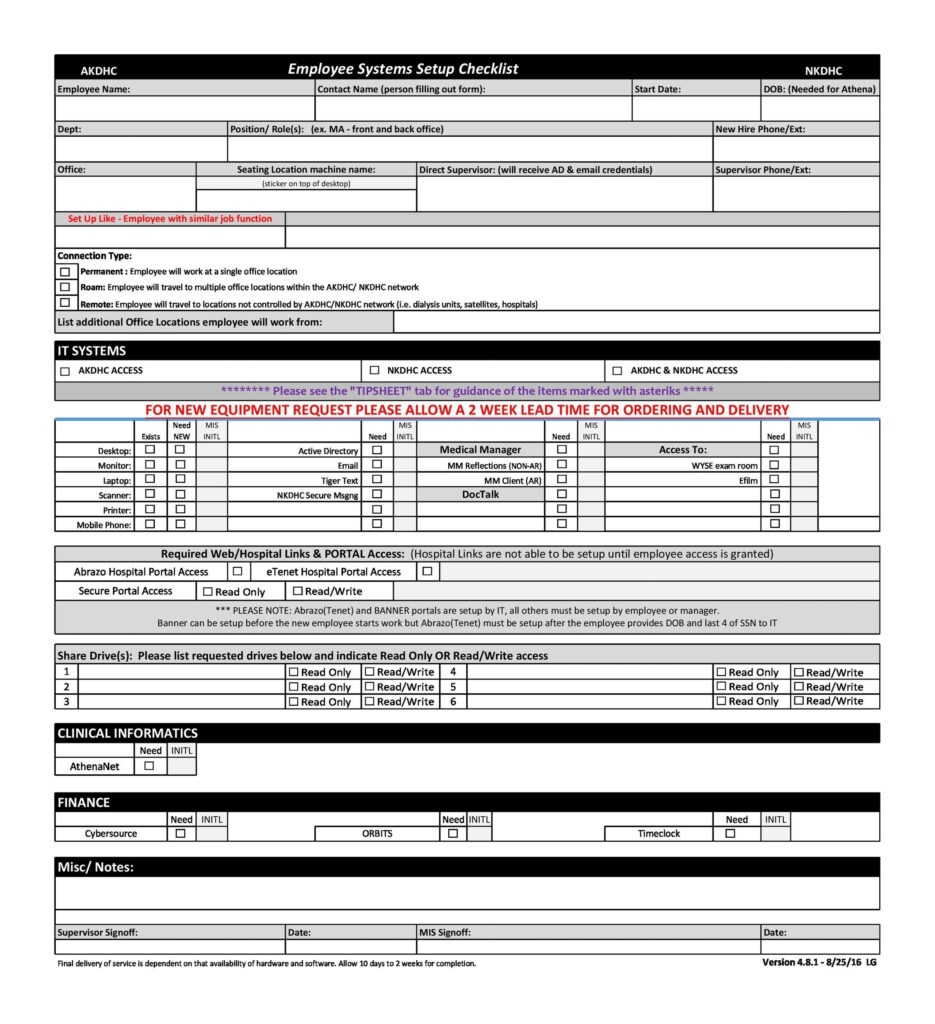 50 Useful New Hire Checklist Templates Forms TemplateLab