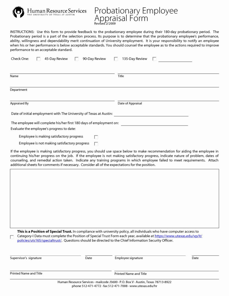 90 Day Probationary Period Form Awesome Best S Of 90 Day Probationary 