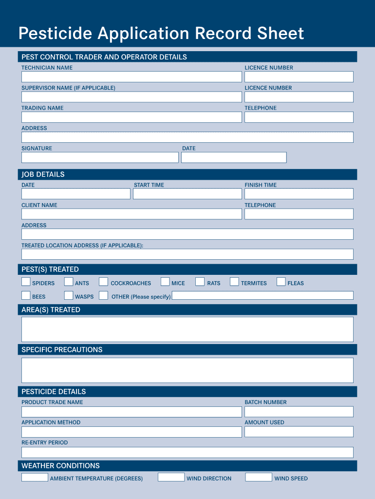 Application Record Sheet Fill Online Printable Fillable Blank 