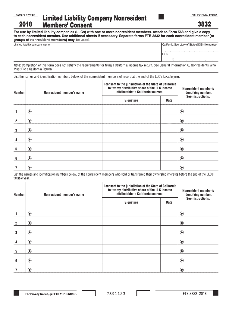 CA FTB 3832 2018 Fill Out Tax Template Online US Legal Forms