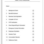 Employee New Hire Checklist Checklist Template Employee Handbook