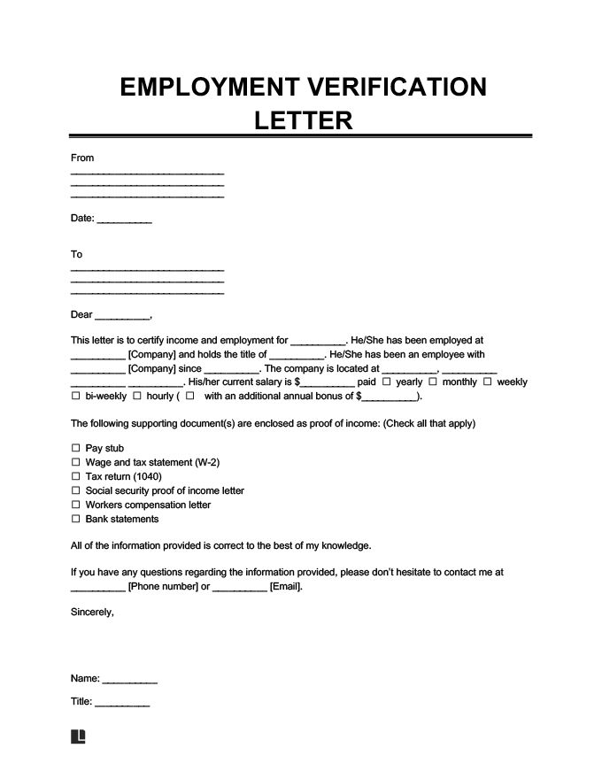 Employment Verification Letter Letter Of Employment Samples 