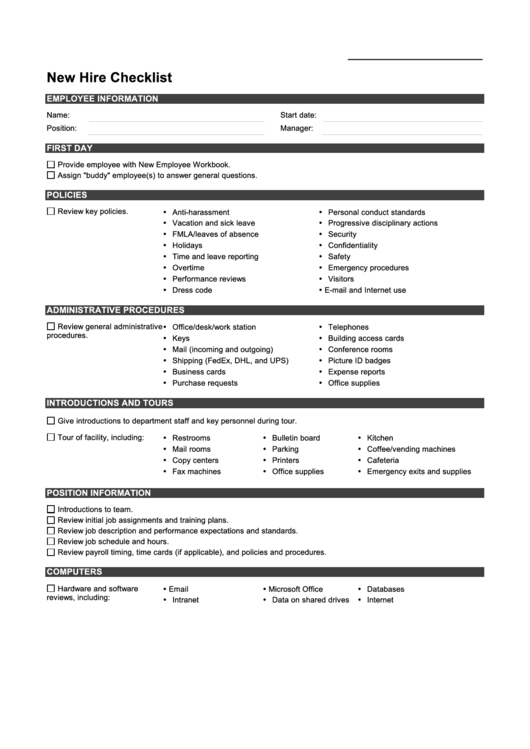 Top 5 Ohio New Hire Form Templates Free To Download In PDF Format