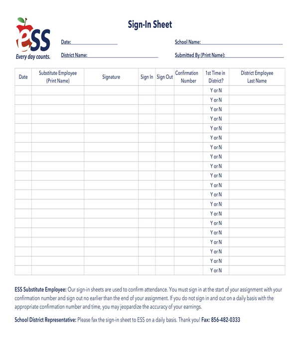 FREE 11 Employee Sign In Sheet Samples In PDF MS Word Excel