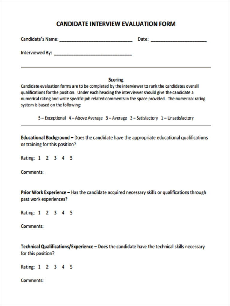 FREE 37 Interview Forms In PDF Ms Word Excel