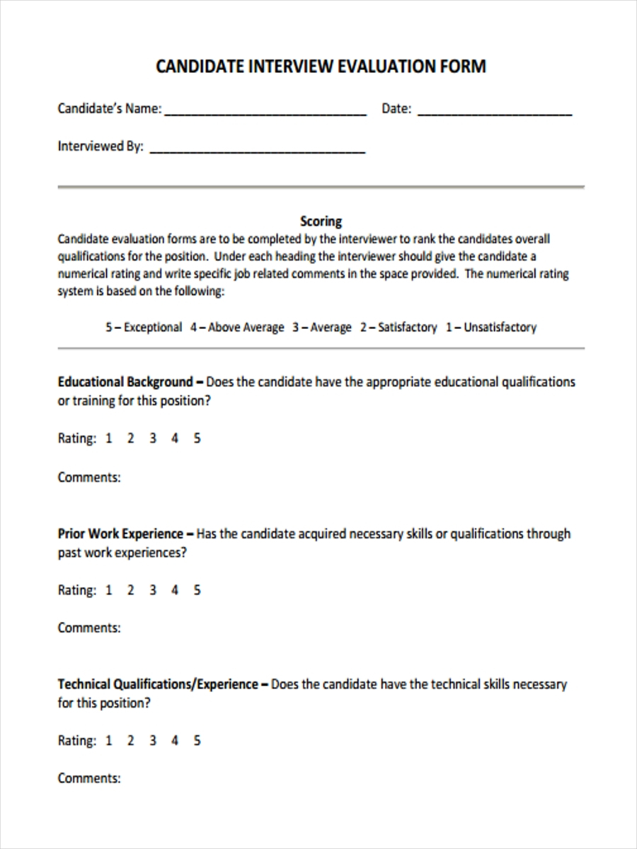 FREE 37 Interview Forms In PDF Ms Word Excel