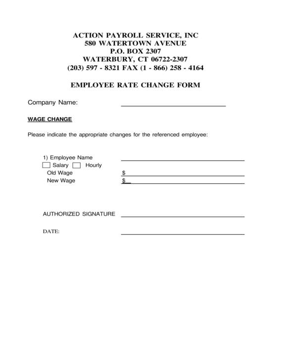 FREE 5 Employee Payroll Change Forms In PDF MS Word