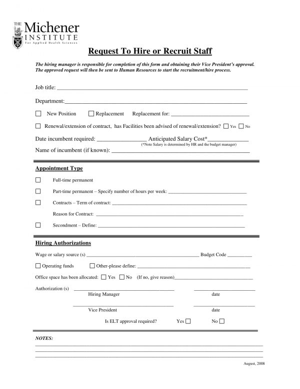 FREE 5 Request To Hire Forms In PDF Excel