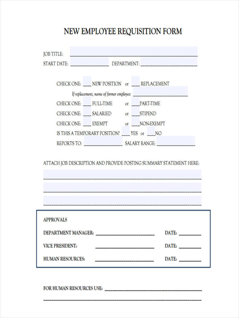 FREE 8 Employee Requisition Forms In PDF MS Word