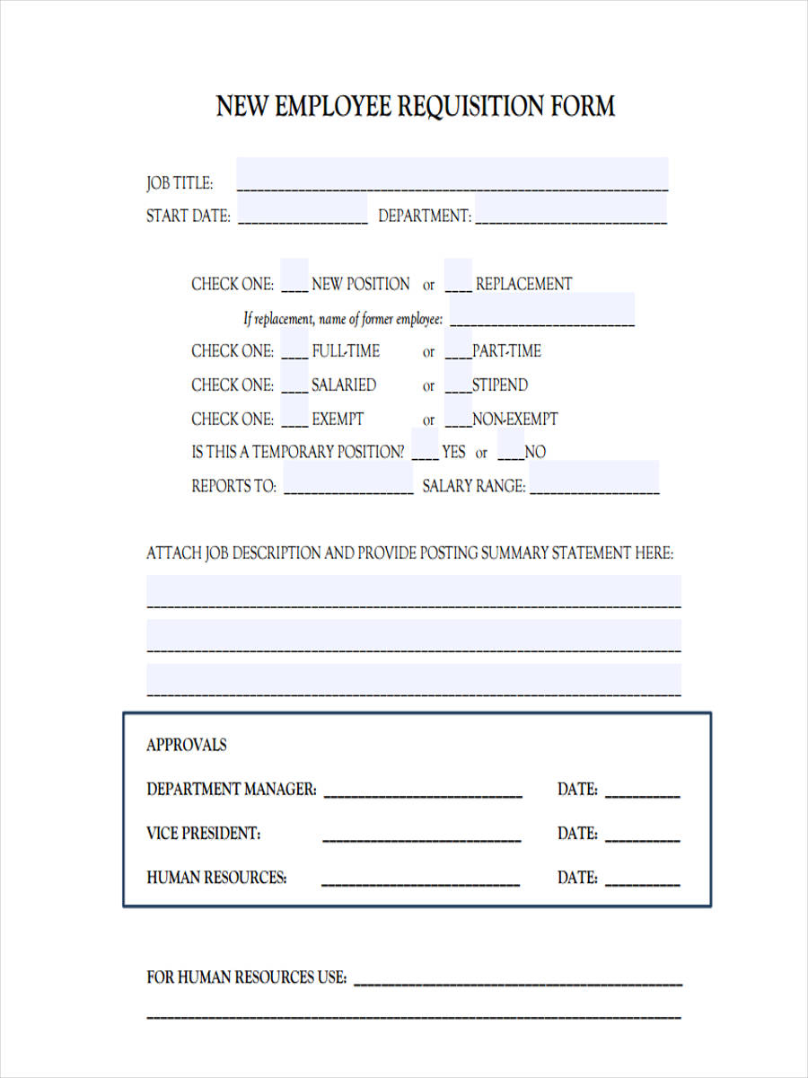 FREE 8 Employee Requisition Forms In PDF MS Word