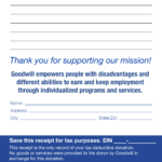 Free Goodwill Donation Receipt Template PDF EForms