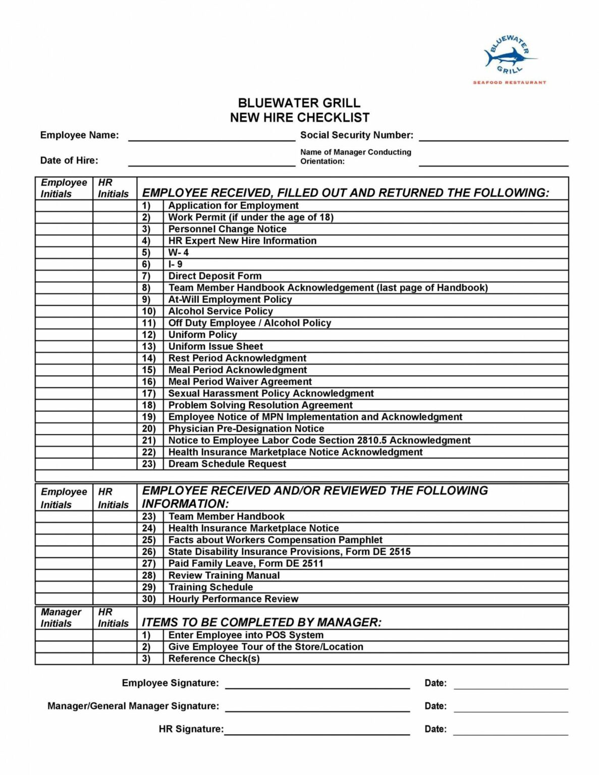 Free Orientation Checklist Template Doc Example Dremelmicro