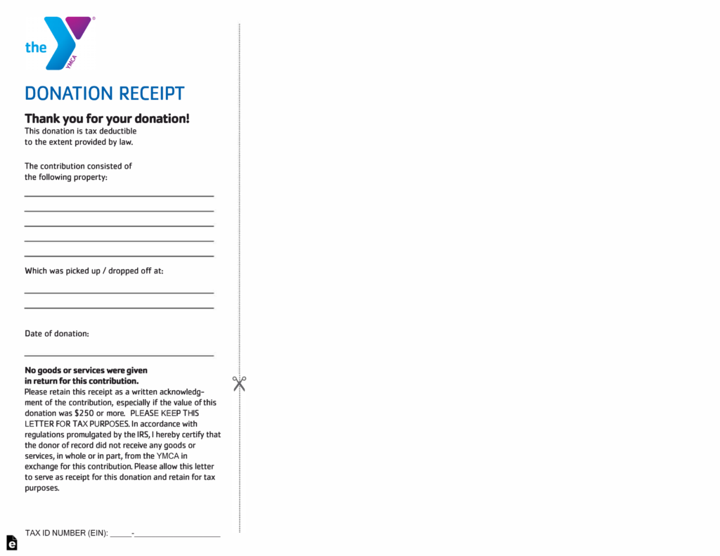 Free YMCA Donation Receipt Template PDF EForms