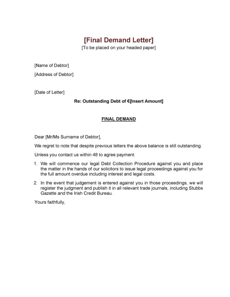 Full And Final Settlement Letter Webcas