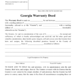 Georgia United States Warranty Deed Form Download Printable PDF