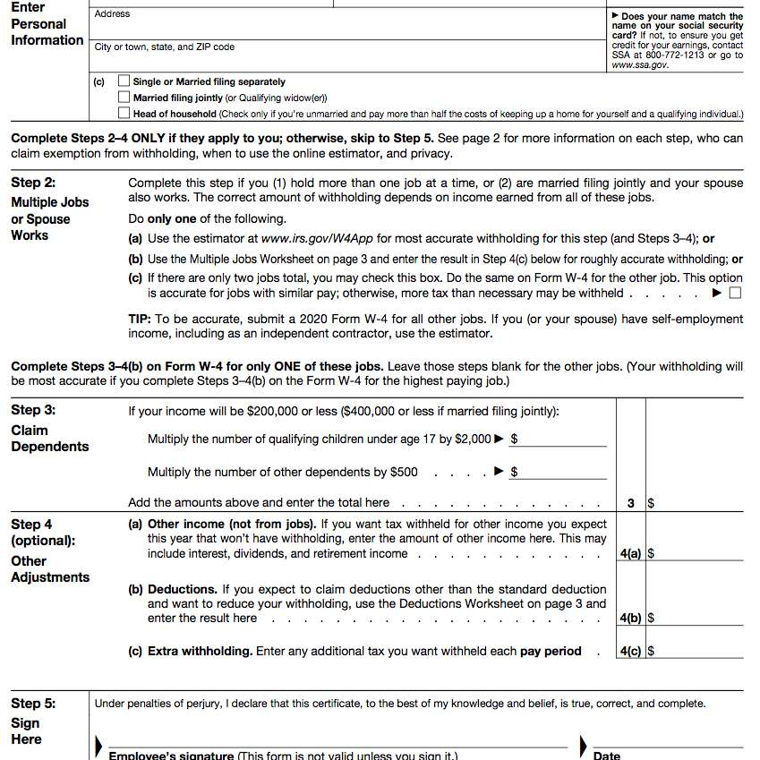 How To Fill Out Form W 4 In 2020