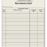 Inventory List Template Free Word Templates