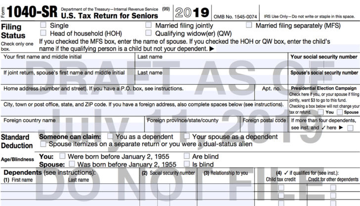 IRS Unveils New 1040 SR Tax Form 2021 Tax Forms 1040 Printable