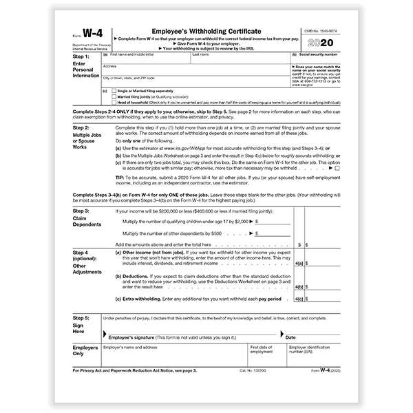 IRS W 4 Form HRdirect