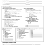 New Employee Safety Orientation Training Checklist Template Printable