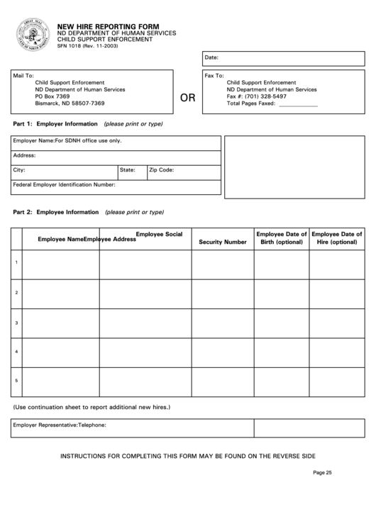 Florida New Hire Reporting Form Pdf