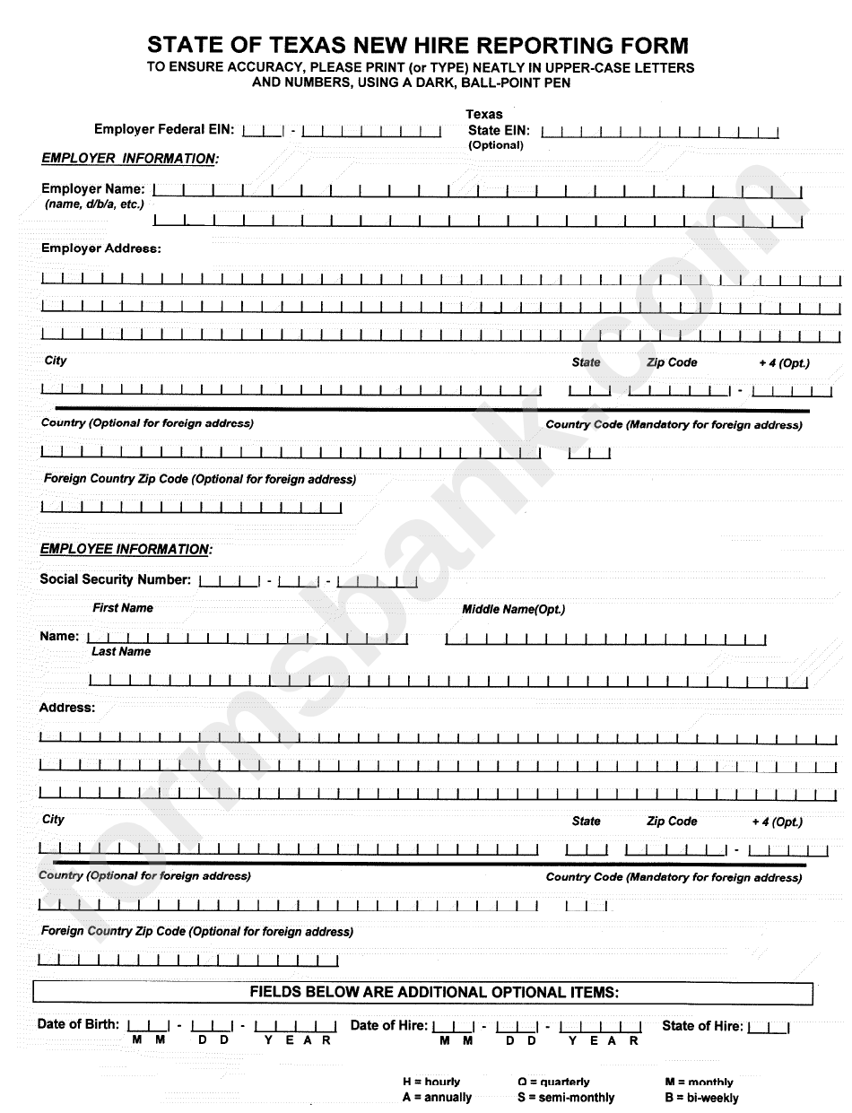 New Hire Reporting Form Printable Pdf Download