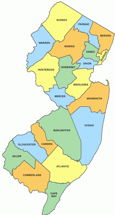 New Jersey County Map District Of New Jersey