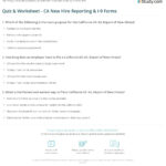 Quiz Worksheet CA New Hire Reporting I 9 Forms Study