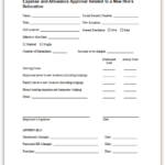 This Sample Form Records Calculated Expenses Related To A New Hire s