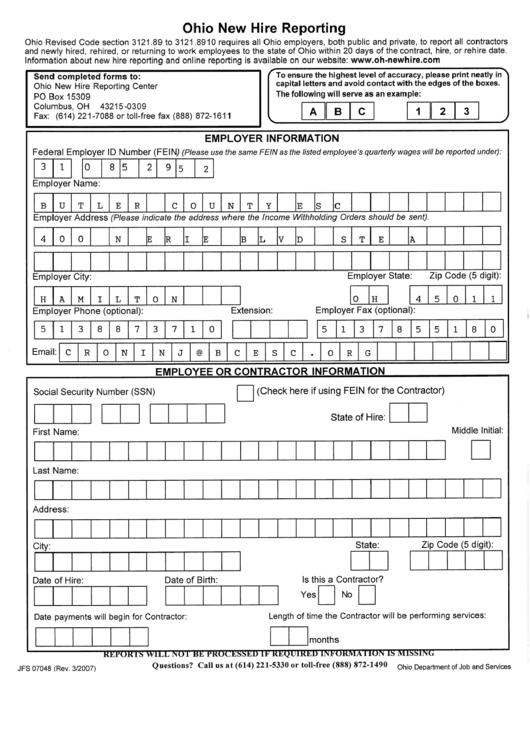 Top 5 Ohio New Hire Form Templates Free To Download In PDF Format