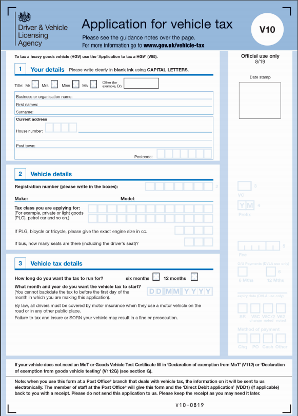 V10 Official Tax Application Form Online And Free