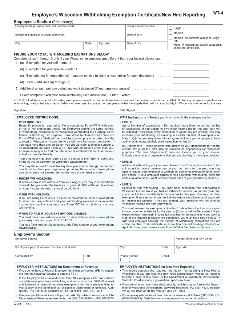 WI WT 4 2004 Fill Out Tax Template Online US Legal Forms