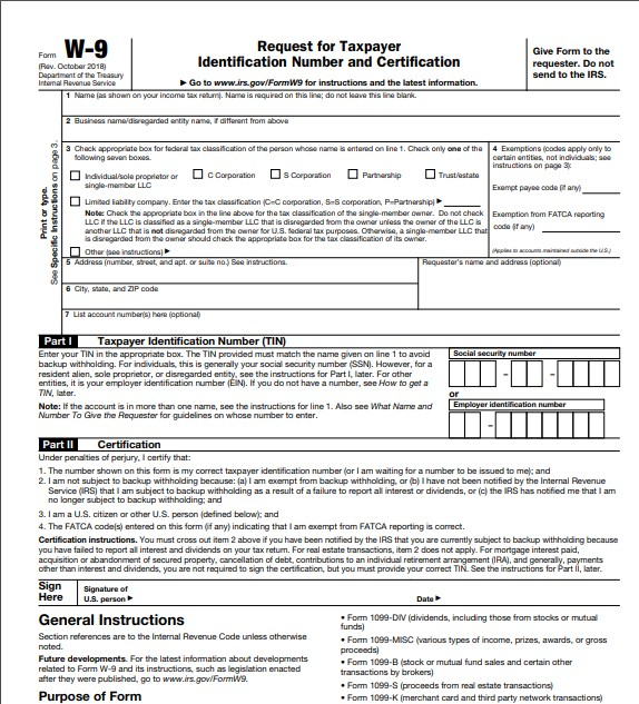 Irs Form W9 Printable FORM W9 2022